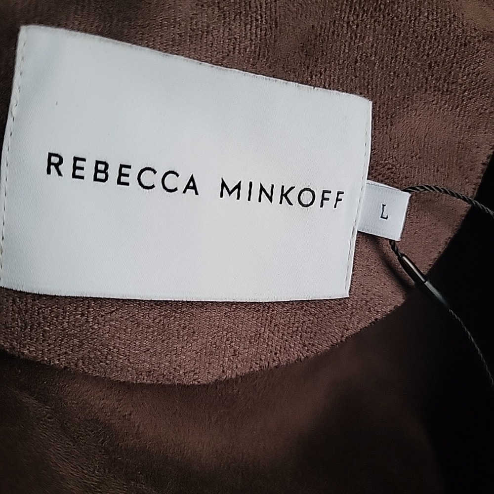 $268 Rebecca Minkoff Shearling Toggle Jacket Women's Large Chocolate Brown NWT‎ - Picture 5 of 8
